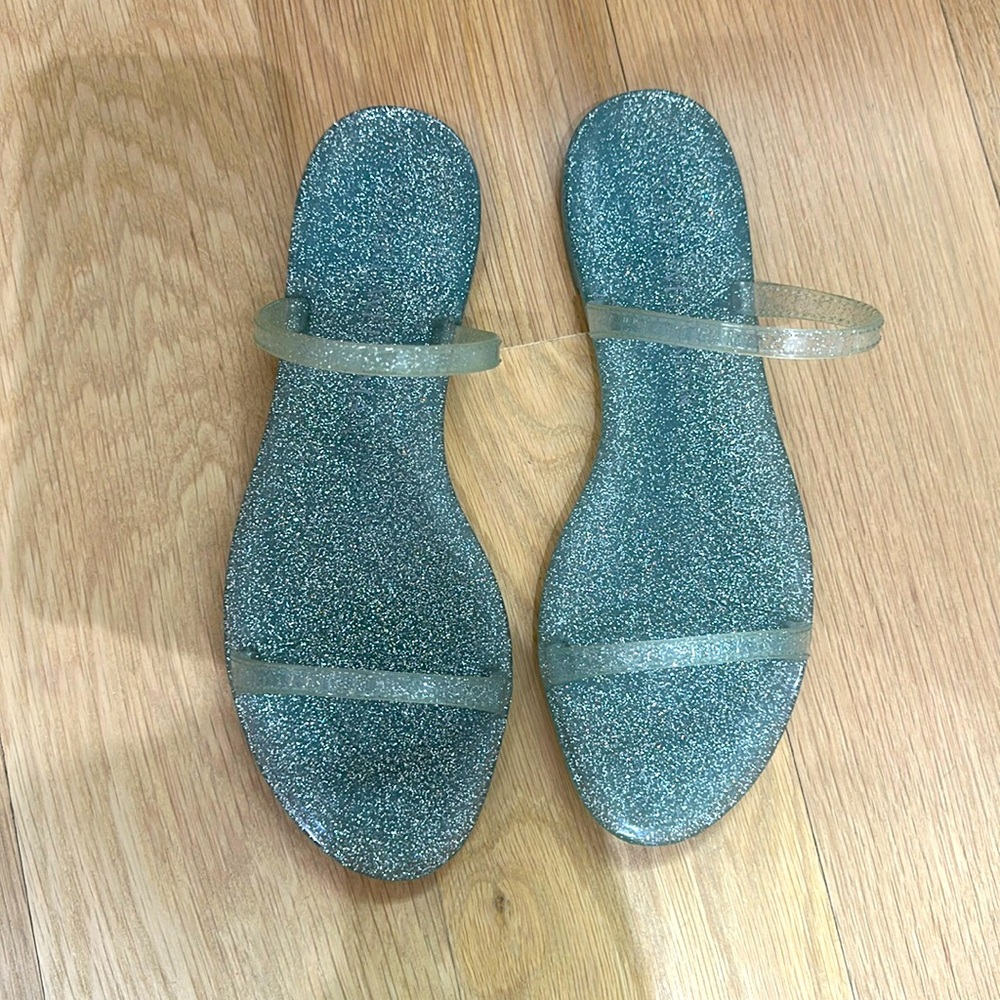 Stuart Weitzman glitter jelly sandals!‎ Size 8 NWOB
